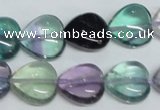 CFL317 15.5 inches 15*15mm heart natural fluorite beads wholesale