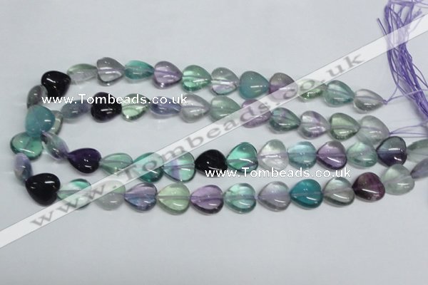 CFL317 15.5 inches 15*15mm heart natural fluorite beads wholesale