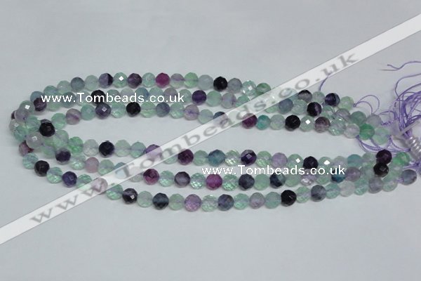 CFL324 15.5 inches 8mm faceted round natural fluorite beads