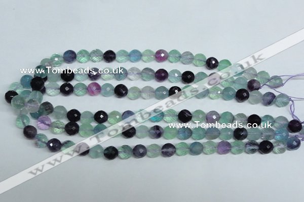 CFL325 15.5 inches 10mm faceted round natural fluorite beads