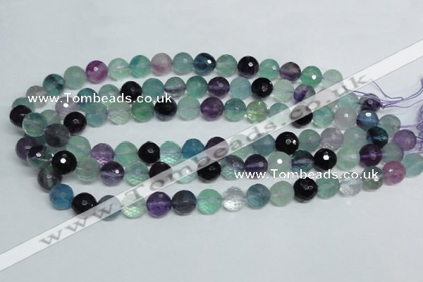 CFL326 15.5 inches 12mm faceted round natural fluorite beads