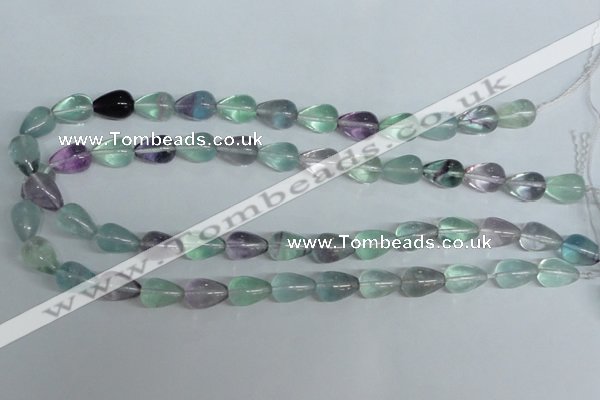 CFL327 15.5 inches 6*10mm teardrop natural fluorite beads