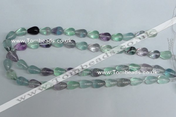 CFL328 15.5 inches 8*14mm teardrop natural fluorite beads