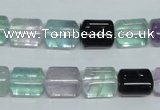 CFL329 15.5 inches 8*12mm flat column natural fluorite beads