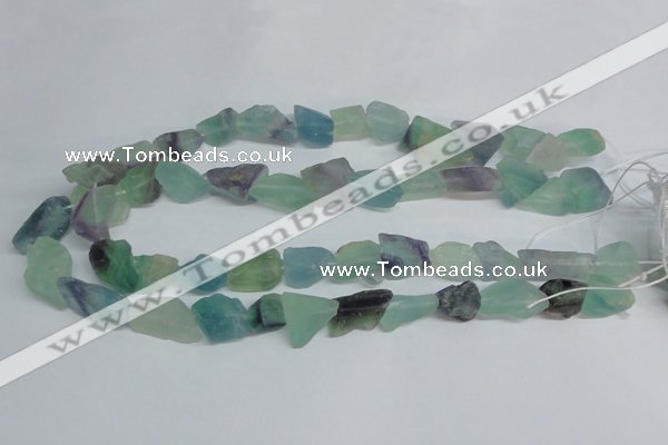 CFL333 15.5 inches 12*18mm nugget natural fluorite beads wholesale