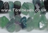 CFL334 15.5 inches 12*16mm nugget natural fluorite beads wholesale