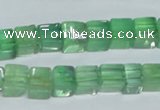 CFL338 15.5 inches 8*8mm cube natural green fluorite beads