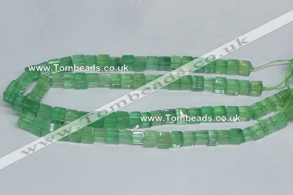 CFL338 15.5 inches 8*8mm cube natural green fluorite beads