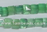 CFL339 15.5 inches 10*10mm cube natural green fluorite beads