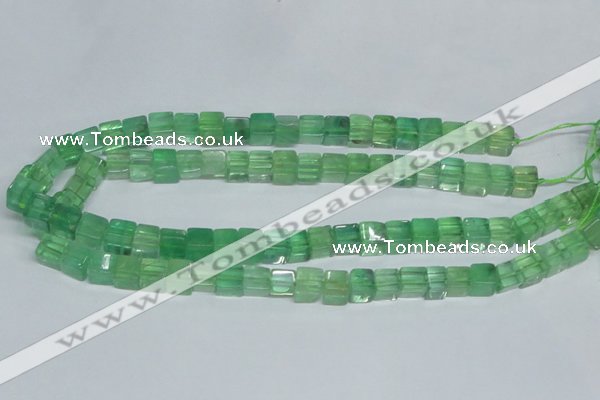 CFL339 15.5 inches 10*10mm cube natural green fluorite beads