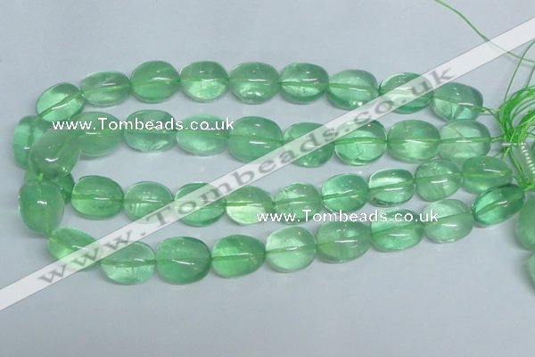 CFL340 15.5 inches 15*20mm nugget natural green fluorite beads