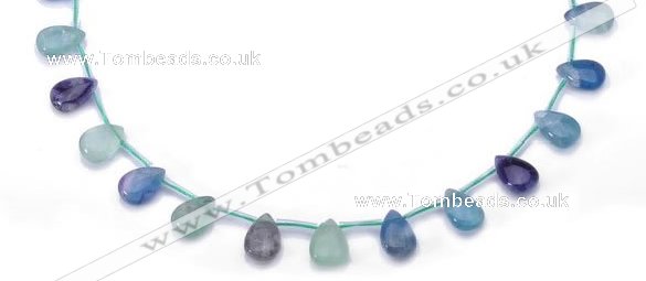 CFL37 B grade 12*16mm teardrop natural fluorite gemstone beads