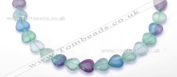 CFL39 10*10mm heart B grade natural fluorite beads Wholesale