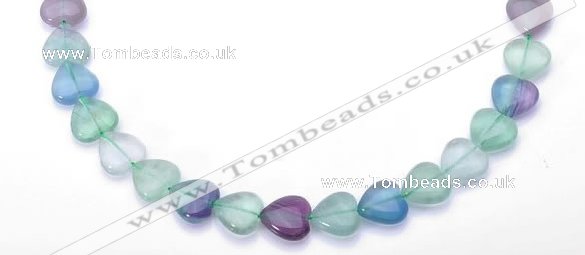 CFL40 12*12mm B grade heart natural fluorite gemstone beads