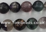 CFL406 15.5 inches 14mm faceted round rainbow fluorite beads