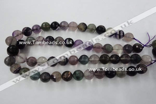CFL406 15.5 inches 14mm faceted round rainbow fluorite beads