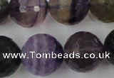 CFL408 15.5 inches 20mm faceted round rainbow fluorite beads