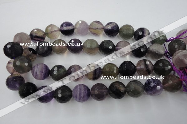 CFL408 15.5 inches 20mm faceted round rainbow fluorite beads