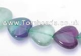 CFL41 B grade 14*14mm heart natural fluorite gemstone beads