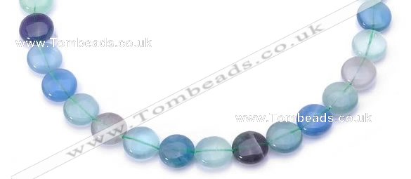 CFL43 flat round 12*12mm B grade natural fluorite bead Wholesale