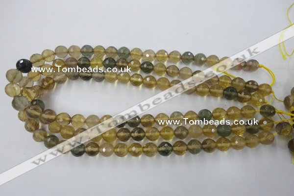 CFL454 15.5 inches 10mm faceted round rainbow fluorite beads