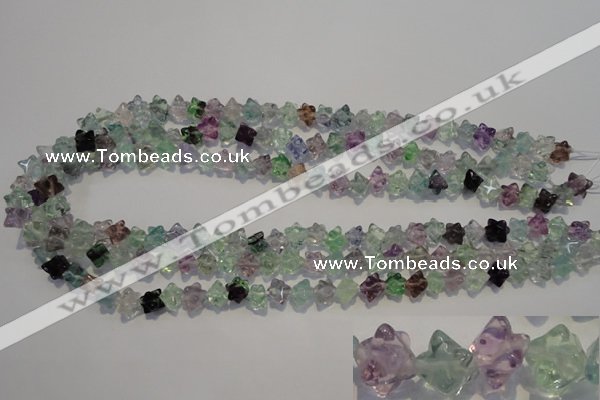 CFL480 15.5 inches 6*6mm carved cube natural fluorite beads