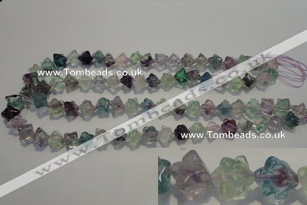 CFL481 15.5 inches 8*8mm carved cube natural fluorite beads