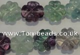 CFL493 15.5 inches 15mm carved flower natural fluorite beads