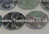 CFL498 15.5 inches 18*25mm wavy oval natural fluorite beads