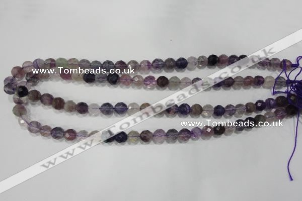 CFL500 15.5 inches 8mm faceted round fluorite beads wholesale