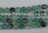 CFL51 15.5 inches 6mm faceted round AB grade natural fluorite beads