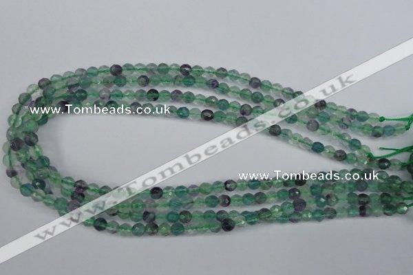 CFL51 15.5 inches 6mm faceted round AB grade natural fluorite beads