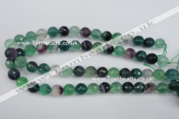 CFL55 15.5 inches 14mm faceted round AB grade natural fluorite beads