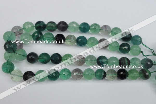 CFL56 15.5 inches 16mm faceted round AB grade natural fluorite beads