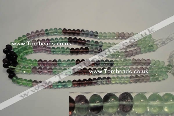 CFL562 15.5 inches 6*8mm rondelle fluorite gemstone beads wholesale