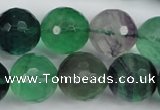 CFL57 15.5 inches 18mm faceted round AB grade natural fluorite beads