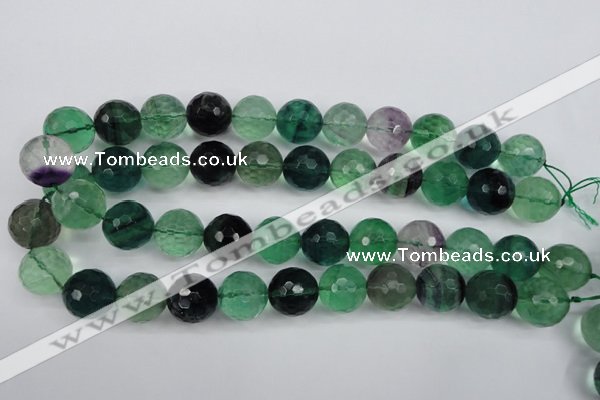 CFL57 15.5 inches 18mm faceted round AB grade natural fluorite beads