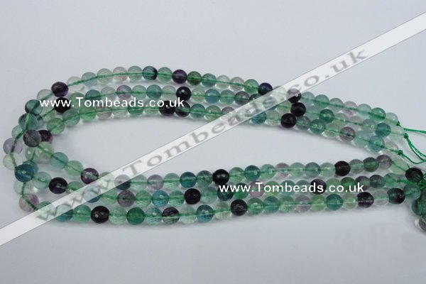 CFL62 15.5 inches 8mm faceted round A grade natural fluorite beads