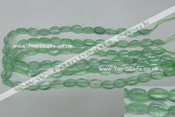 CFL642 15.5 inches 10*14mm oval green fluorite beads wholesale