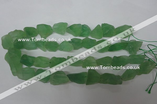 CFL658 15.5 inches 12*18mm - 15*25mm nuggets matte green fluorite beads