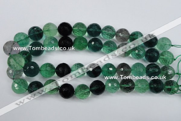 CFL66 15.5 inches 16mm faceted round A grade natural fluorite beads