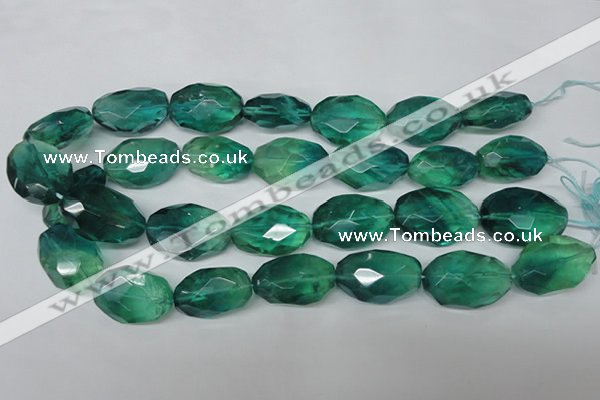 CFL685 15.5 inches 18*28mm faceted nuggets blue fluorite beads wholesale