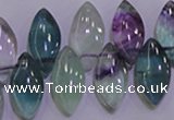 CFL701 Top-drilled 9*18mm marquise natural fluorite beads wholesale