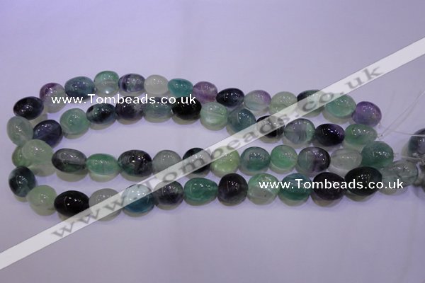 CFL722 15.5 inches 13*16mm nuggets natural fluorite beads wholesale