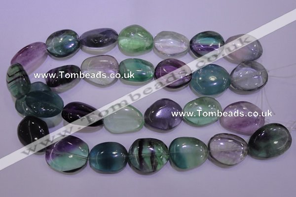 CFL724 15.5 inches 18*27mm nuggets natural fluorite beads wholesale