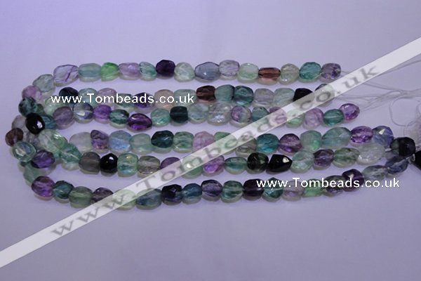 CFL725 15.5 inches 9*11mm faceted nuggets natural fluorite beads