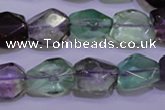 CFL726 15.5 inches 11*15mm faceted nuggets natural fluorite beads