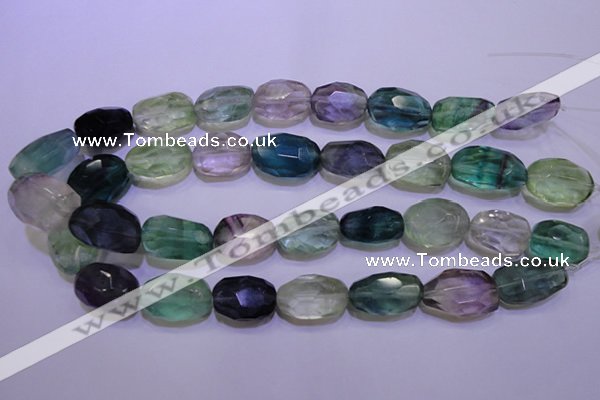 CFL728 15.5 inches 16*22mm faceted nuggets natural fluorite beads