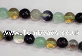 CFL751 15.5 inches 6mm round rainbow fluorite gemstone beads