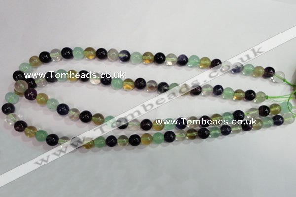 CFL752 15.5 inches 8mm round rainbow fluorite gemstone beads